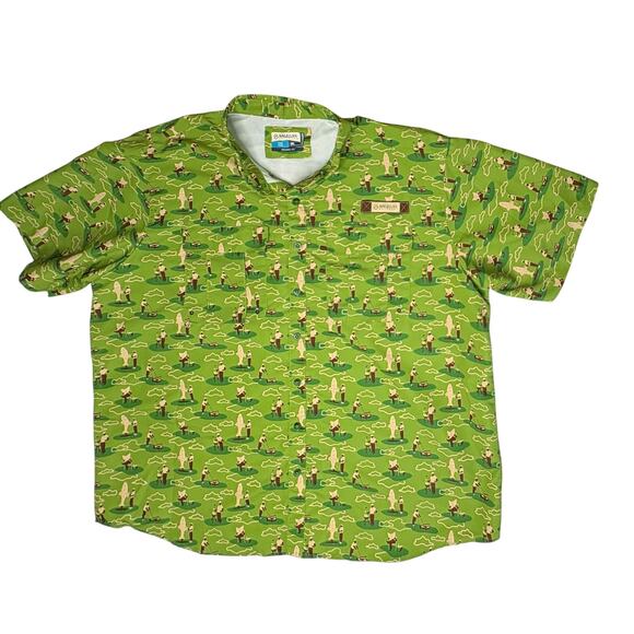 Magellan Laguna Madre Dad Lawn Camo SS Shirt 3XL UPF Green Casual Quick Drying - Picture 2 of 10